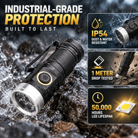 Lampe torche EDC 1500 lumens rechargeable par USB avec clip magnétique puissant et 5 LED XHP35 pour le camping, le travail et la randonnée
