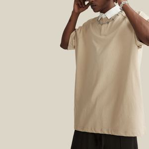 Custom Logo High Quality Polo <b>t</b> <b>Shirt</b> Contrast Color Short Sleeves Casual Oversize 270g Turn-down <b>Collar</b> <b>T</b>-<b>shirt</b> - Product Image 3