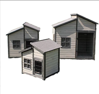 Cage pour chien en métal et bois de qualité supérieure, durable, pour l'extérieur, élégante, moderne, carrée, adorable niche pour animaux