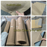 Tapis en jute Luul Home Easy, couleur naturelle, à poils ras, tissage plat, résistant à l'usure, facile à nettoyer, lavable, design bohème uni, en stock