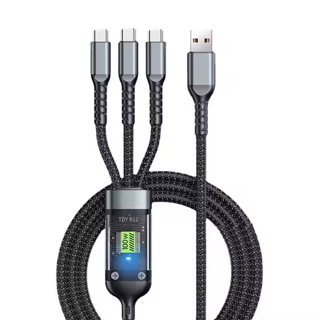 Multi-function 3 in 1 Fast USB Charging Cable Universal Cell Phone Data Cable Type-C Charger Cord