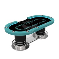 Table de poker Texas Hold'em professionnelle pour club de jeux, design à pieds cylindriques, plateau composite haute densité, pour salle de jeux