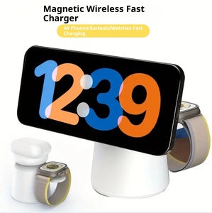 Pieghevole e magnetico tre-in-uno di ricarica <span class=keywords><strong>Wireless</strong></span> adatto per la ricarica rapida magnetica di iphone cuffia orologio e caricabatterie - Product Image 2