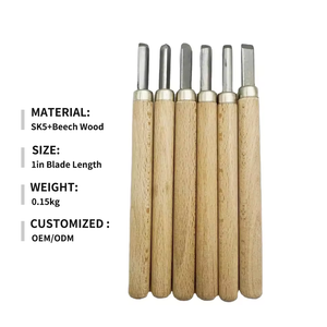Ensemble de 6 outils de sculpture sur bois de qualité industrielle, lame SK5, fabrication directe d'usine, outils de gravure sur bois, fabrication OEM - Product Image 2