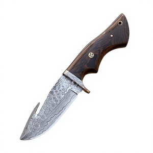 Cuchillo de caza profesional para exteriores con hoja de acero al carbono y mango de madera de espiga completa para pedidos internacionales al por mayor - Product Image 1