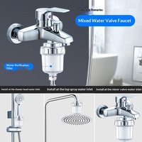 Filtre de douche pour douchettes à main, finition chromée, design moderne, purificateur d'eau en coton PP cinq microns, élimination de la rouille et de la boue
