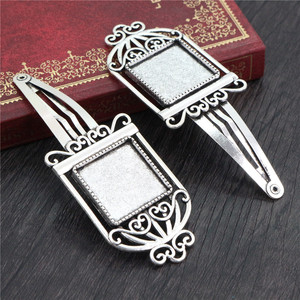 5 cái kẹp tóc kim loại mạ bạc cổ hình bầu dục 14/16/18mm tròn 20mm/18x25mm kẹp tóc cài đặt cơ sở Cabochon Cameo khoảng trống - Product Image 6