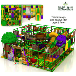 Dream baby toddler kids children indoor <span class=keywords><strong>jungle</strong></span> forest animal thème twist slide ball pool trampoline joy land playground park - Product Image 4