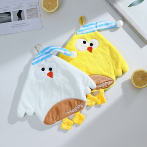 Toallitas de Mano de Felpa de Coral con Forma de Pollo de Dibujos Animados para Niños, Secado Rápido, Suaves, Sin Pelusas, Alta Absorción de Agua, Duraderas, para Uso Doméstico - Product Image 2