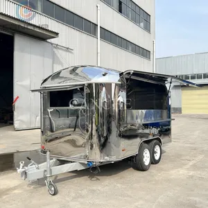 Carrito de Comida Móvil de Acero Inoxidable para Exteriores, Remolque de Comida para Venta Ambulante de Hot Dogs y Donuts con Cocina - Product Image 5