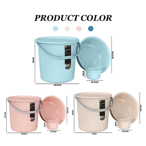 Ensemble de seaux en <span class=keywords><strong>plastique</strong></span> grande capacité, épaissis pour le stockage d'eau domestique, la lessive, le lavabo et le bain en dortoir étudiant. - Product Image 3