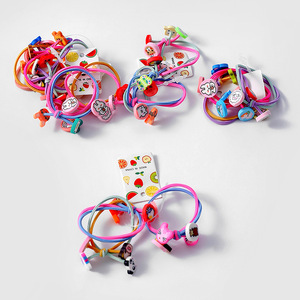 Élastiques à cheveux colorés pour enfants avec pinces à fleurs pour filles, usage quotidien, fabriqué en Chine - Product Image 2