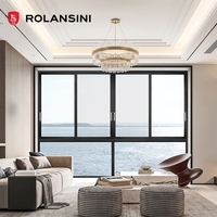 Fenêtre coulissante en aluminium pour balcon et cuisine, design horizontal antivol, style minimaliste haut de gamme, double vitrage
