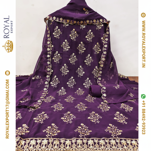 Nueva tela Georgette de uso diario con material de vestido de trabajo de secuencia con encaje Jalar - Product Image 1