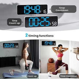Large Green LED Wall <b>Clock</b> Remote Control Electrical Calendar Day Temperature Display Single Face Eclectic Needle <b>Alarm</b> <b>Clock</b> - Product Image 2