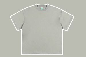 เสื้อยืดคอกลมแขนสั้นทรงโอเวอร์ไซส์ผ้าเจอร์ซีย์คอตตอน 100% สำหรับผู้ชาย เนื้อผ้าหนา  แบบเรียบ  ใส่สบาย สไตล์สตรีทแวร์ลำลอง  รับสกรีนลายตามสั่ง - Product Image 3