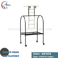 Aier BS046-HF Cage à oiseaux argentée empilable économique en fer à motif animalier, écologique, livraison gratuite, avec perchoir en bois pour perroquet, volière 6x5