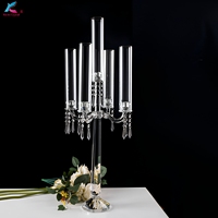 Candélabre en cristal pour mariage à 9 bras, décoration d'intérieur, candélabre en cristal à 5 bras, centre de table de mariage
