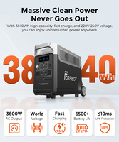 Station d'alimentation portable UPS à panneaux solaires, batterie Lifepo4 avec lampe torche magnétique, 3840WH, sortie 3600W, 2200W, Fossibot F3600 Pro