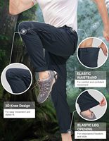 Pantalon de randonnée cargo fuselé pour homme |   Tissu extensible 4 directions, léger, résistant à l'eau, nylon/spandex, taille élastique, fermeture éclair