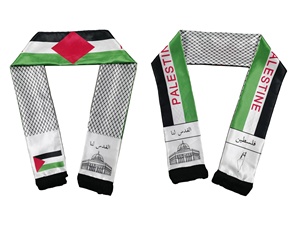 Bufanda Promocional con la Bandera Nacional de Palestina, Bufanda de Satén con Diseño Personalizado para Aficionados al Fútbol, Eventos Deportivos - Product Image 2