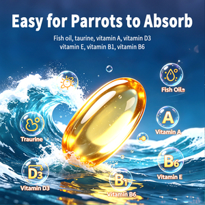 Gotas de Aceite de Pescado Exótico para Mascotas, Salud de la Piel, Apoyo Articular, Inmunidad, Suplemento de Vitaminas A, D3, E y Taurina para Aves y Reptiles, 30 ml - Product Image 2