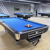 Usine directe pas cher Style américain Système de retour automatique de boules Table de billard en bois massif marbre 8ft 9ft