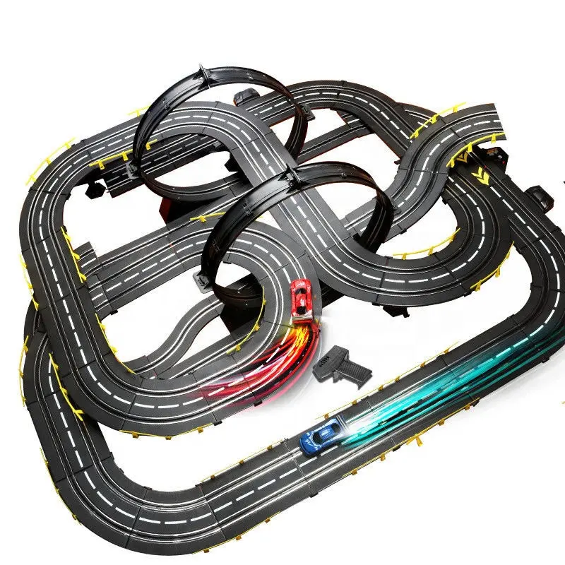 Hot Selling Race Track Speelgoedauto Voor Jongens Elektrische High Speed Voertuig Slot Speelgoed Dual Raceauto 1:43 Schaal Super Lus Lange Tracks