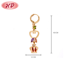 Color dorado Cz piercing pendientes durante mucho tiempo, las mujeres pendientes de la gota - Product Image 2
