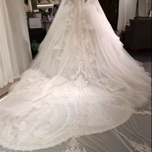 Voile de mariée 5 mètres de long voile de mariage en <span class=keywords><strong>dentelle</strong></span> avec peigne accessoires de mariage - Product Image 4