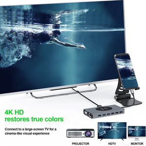 15 in 1 USB C HUB 10W ที่ชาร์จไร้สาย Type C TO 4K <span class=keywords><strong>HDMI</strong></span> 1080P VGA PD TF 3.5มม. ตัวแยก3.0 USB RJ45 1000M - Product Image 3