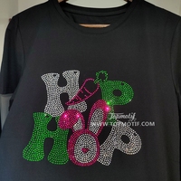 Carotte lapin Hip Hop Designs Hot Fix strass transfert de chaleur Applique Joyeuses Pâques pour sweats à capuche vêtement chemise