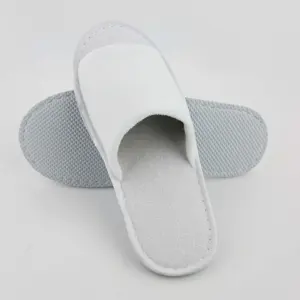 Zapatillas de Hotel desechables con punta abierta, suela de EVA, de Poly Terry blanco, 180g, venta al por mayor, barata de fábrica