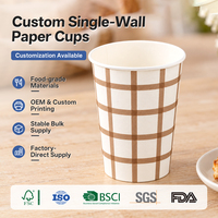 Gobelet en papier simple imprimé, anti-fuite, sans plastique, qualité supérieure, pour boissons chaudes, pour distributeurs automatiques, vente en gros
