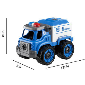 Conjunto de vehículos de ingeniería con destornillador, juguete de ensamblaje de vehículos de policía, bricolaje - Product Image 1