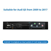 Autoradio GPS Multimédia Android 21" Grand Écran pour Audi Q5 2009-2017 avec Écran Double, Lecteur DVD et DSP