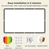 Écran de projection portable pliable de haute qualité 84 pouces 16:9 en tissu avec trépied