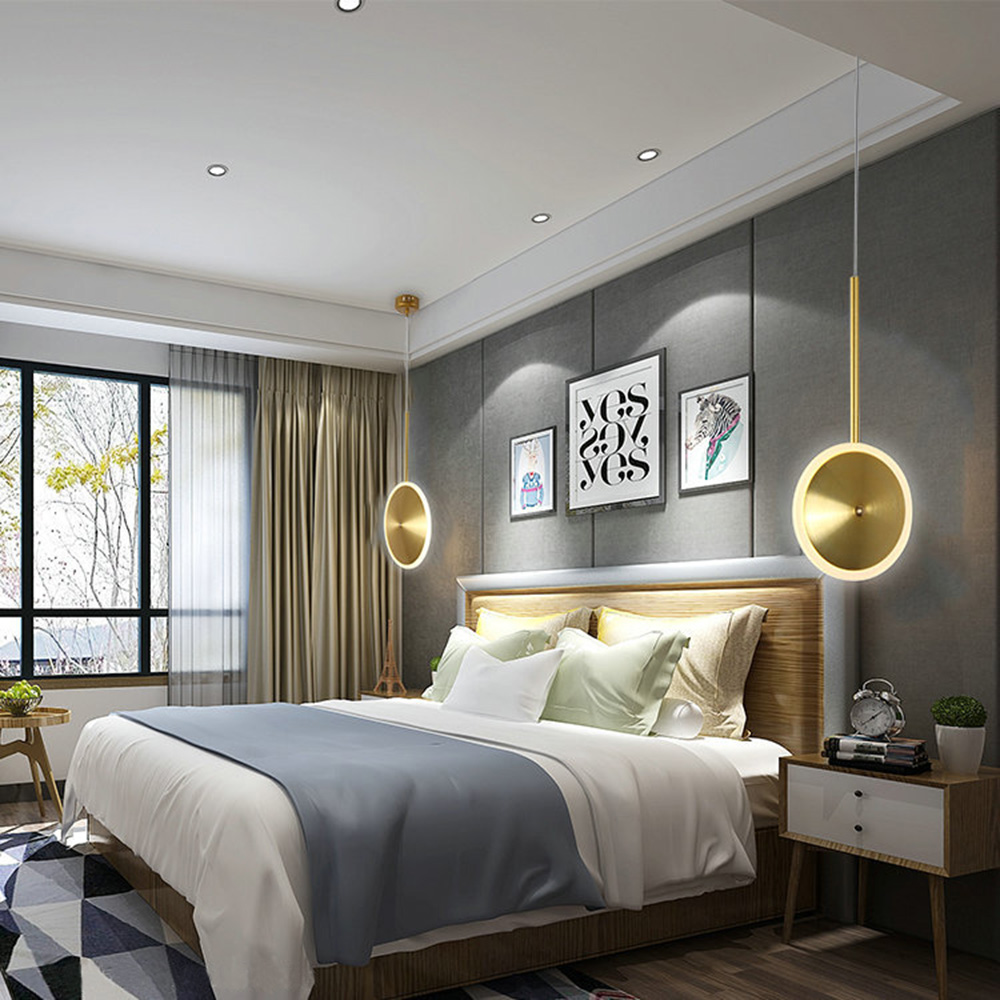 Luxury Round Led Chandelier Rose Gold Hanging Lamp For Bedroom Kitchen
