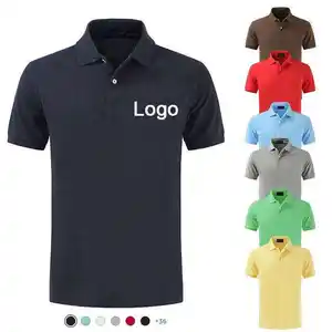 Roupas de golfe bordadas com estampa personalizada, camisetas polo de golfe para homens, de algodão branco liso e preto, com ajuste em branco