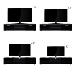 70-Inch TV Stand with Open Shelves Black Metal Media Console Entertainment Center <b>Table</b> Living Room Storage Cabinet - Product Image 4