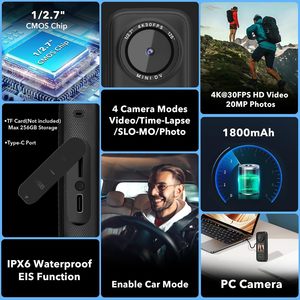360 M3 Mini Sport <b>Camera</b> 4K HD Nightshot Action Vlogging 10x Touch Screen WIFI Waterproof <b>Night</b> <b>Vision</b>-CMOS Imaging MicroSD - Product Image 5