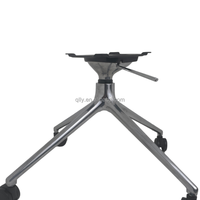 Base de chaise de bureau robuste en alliage d'aluminium épaissi, base de chaise à quatre étoiles avec roulettes, base de chaise pivotante mobile à hauteur réglable