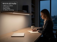 Éclairage LED pour armoire, profil en aluminium ultra fin, éclairage pour bibliothèque, armoire, étagère, éclairage intérieur YB1018-25-1