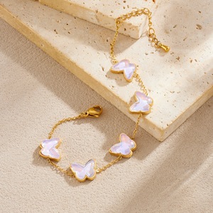 Butterfly Charm Bracelet Zinc Alloy Bezel Setting Gift Jewelry - Product Image 3