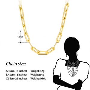 Venta al por mayor <span class=keywords><strong>italiano</strong></span> 925 plata esterlina 18K <span class=keywords><strong>14K</strong></span> chapado en <span class=keywords><strong>oro</strong></span> Paperclip enlace cadenas collar de cadena gruesa para Mujeres Hombres - Product Image 3