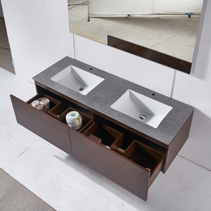 Phật sơn nhà sản xuất treo tường gỗ sồi hiện đại bồn rửa đôi phòng tắm Vanity với gương phòng tắm không thấm nước tủ cho khách sạn - Product Image 2