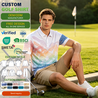 Polo de golf OEM ODM avec logo, col uni, en polyester, sublimation, pour homme, uniforme vierge, décontracté, tenue de travail, hauts de golf