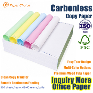 Two Layer Carbonless Copy <strong>Paper</strong> Computer <strong>Printer</strong> <strong>Paper</strong> 61x86cm Smooth Surface Sharp <strong>Color</strong> Transfer - Product Image 1