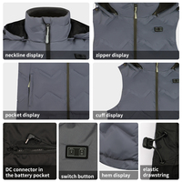 Manteau chauffant d'hiver pour l'extérieur Femmes USB Batterie rechargeable Graphène Gilet chauffant électrique Vestes Hommes