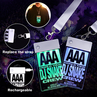 Badge lumineux LED rechargeable avec logo personnalisé, télécommandé, pour tour de cou